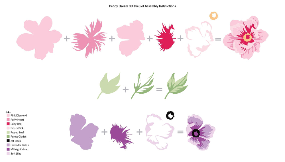 Part A-Glitz Art Craft Co.,LTD Dies Peony Dream 3D Die Set