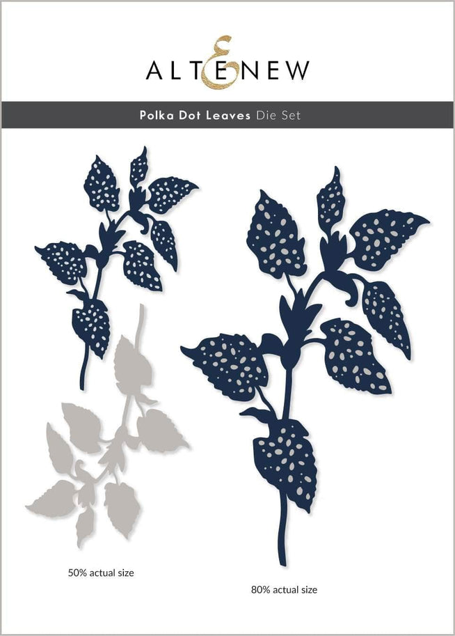 Altenew Polka Dot Leaves Die Set with intricate leaf and polka dot pattern for crafting and card making projects.