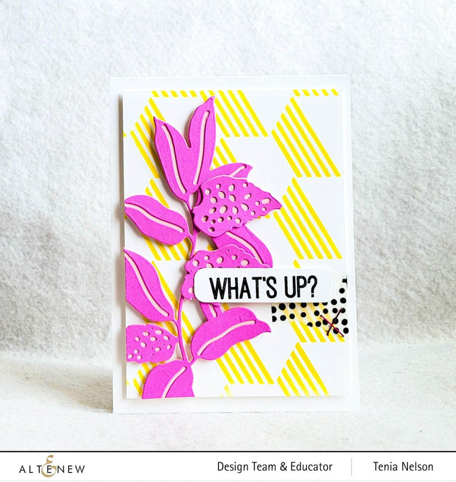 Altenew Polka Dot Leaves Die Set with intricate leaf-shaped metal dies for paper crafting and card making projects.