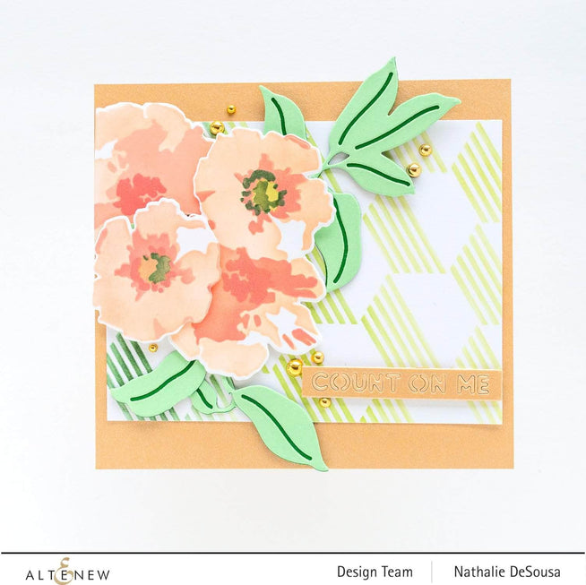 Altenew Polka Dot Leaves Die Set with intricately cut leaf shapes featuring polka dot patterns for crafting projects.