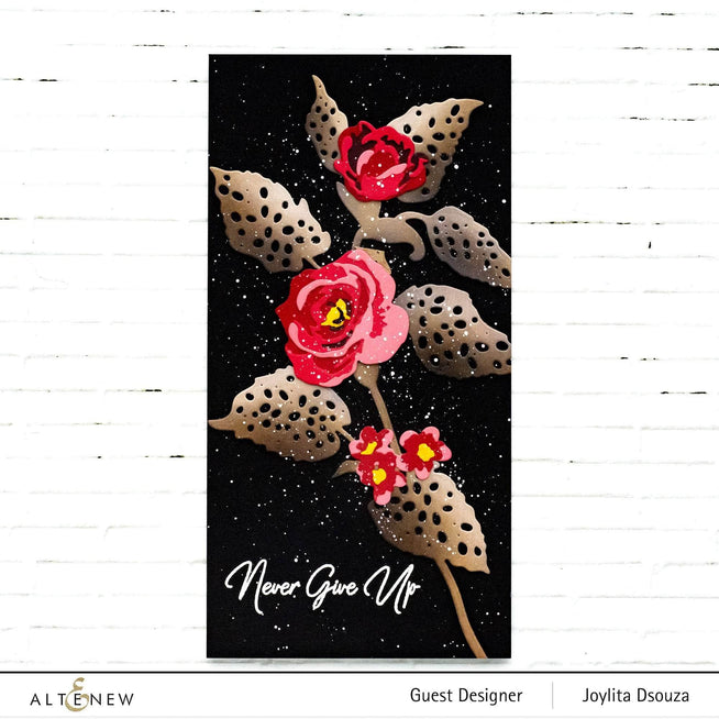 Altenew Polka Dot Leaves Die Set with leaf-shaped metal dies featuring polka dot patterns for paper crafting and card making.