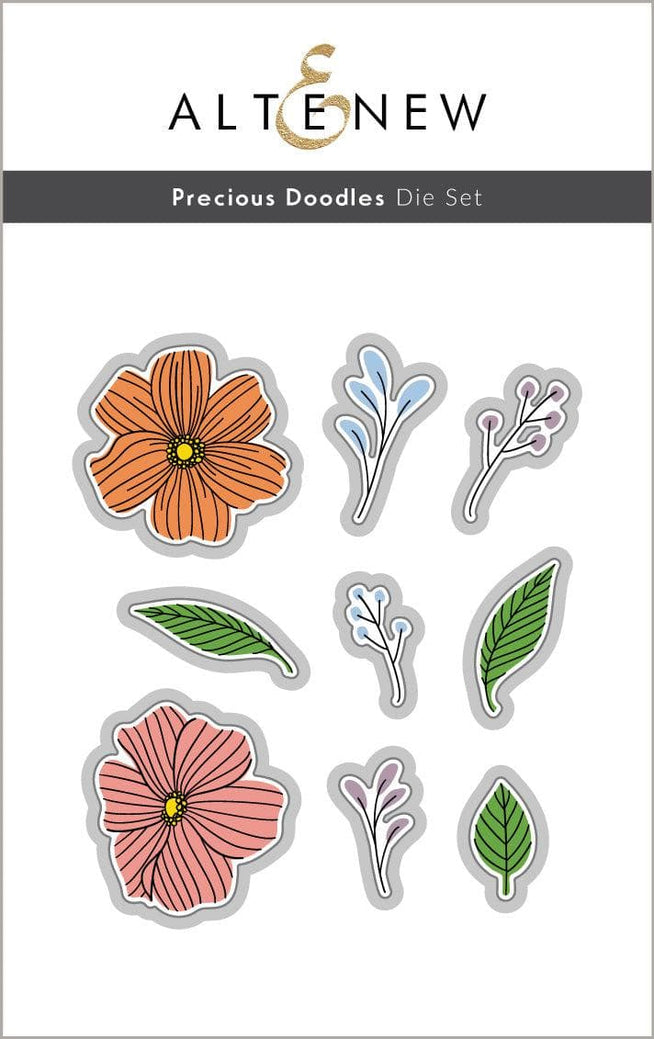 Altenew Precious Doodles die set featuring intricate die cuts for paper crafting and card making projects.