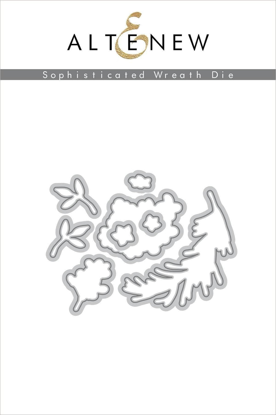 Altenew Sophisticated Wreath Die Set featuring intricate floral and foliage die cuts for paper crafting and card making.