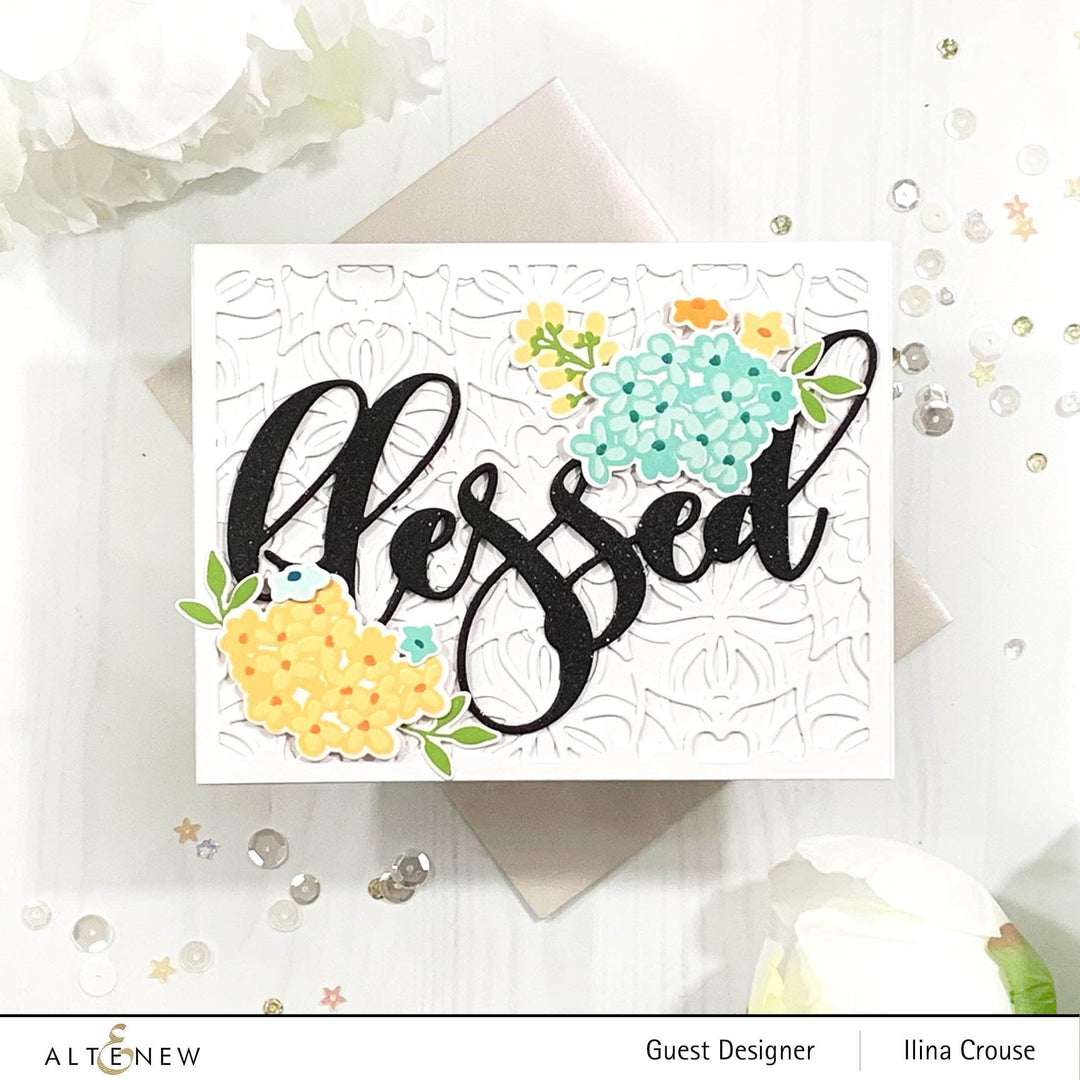 Altenew Sophisticated Wreath Die Set with intricate floral and foliage dies for detailed paper crafting and card making projects.