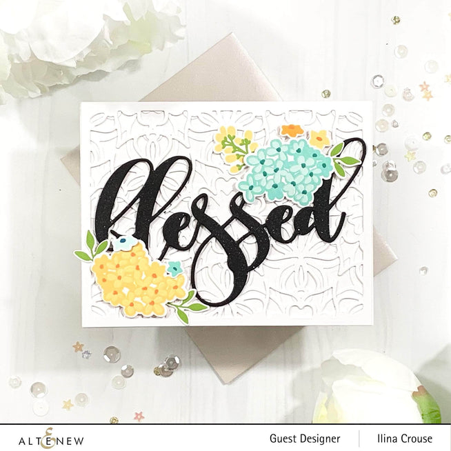 Altenew Sophisticated Wreath Die Set with intricate floral and foliage dies for detailed paper crafting and card making projects.