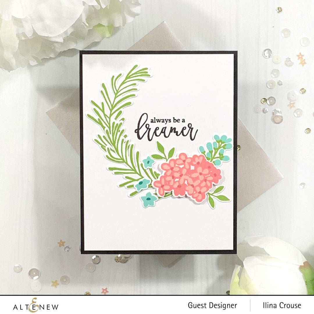 Altenew Sophisticated Wreath Die Set with intricate floral and foliage designs for crafting and card-making projects.