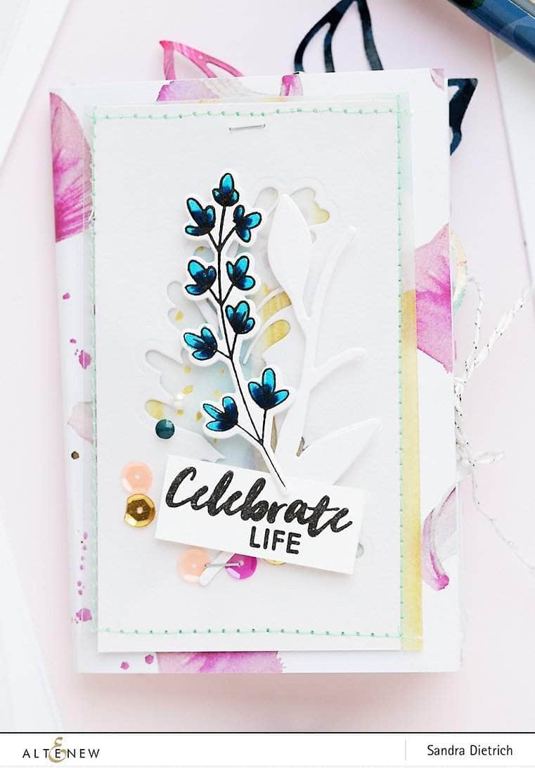 Altenew Sophisticated Wreath Die Set featuring detailed metal dies for creating elegant wreath-shaped paper crafts.