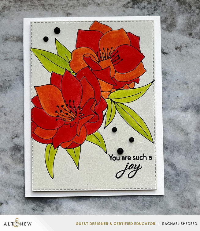 Altenew Spark Joy Black Hellebore Add-On Die Set for cutting and crafting floral designs.