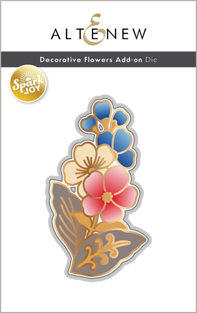 Altenew Spark Joy Decorative Flowers Add-on Die set for paper crafting and scrapbooking projects.