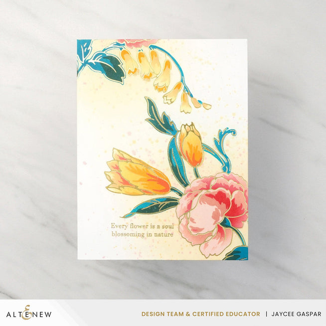 Altenew Spark Joy Ornamental Bouquet Add-on Die set with intricate floral die cuts for card-making and paper crafts.
