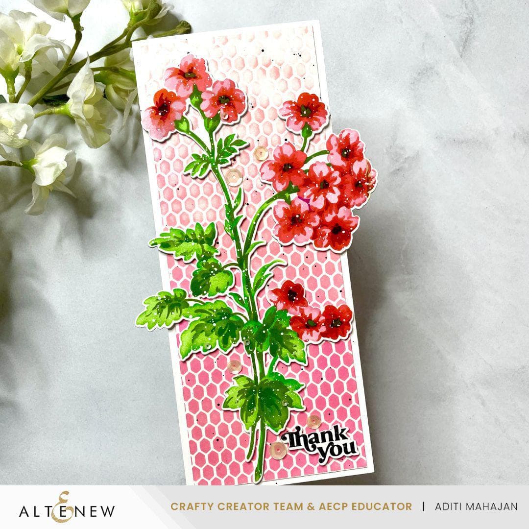 Stencil Art: Painted Geraniums Add-On Die Set