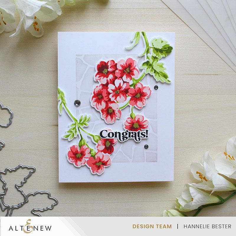 Stencil Art: Painted Geraniums Add-On Die Set