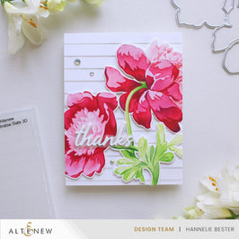 Stencil Art: White Cap Peonies Add-On Die