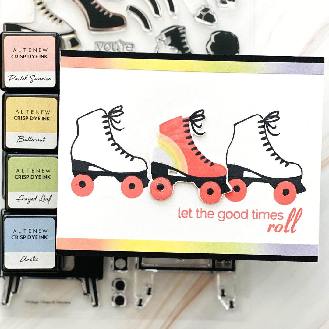 Altenew Vintage Vibes Die Set with intricate cutting dies for paper crafting and card making projects.