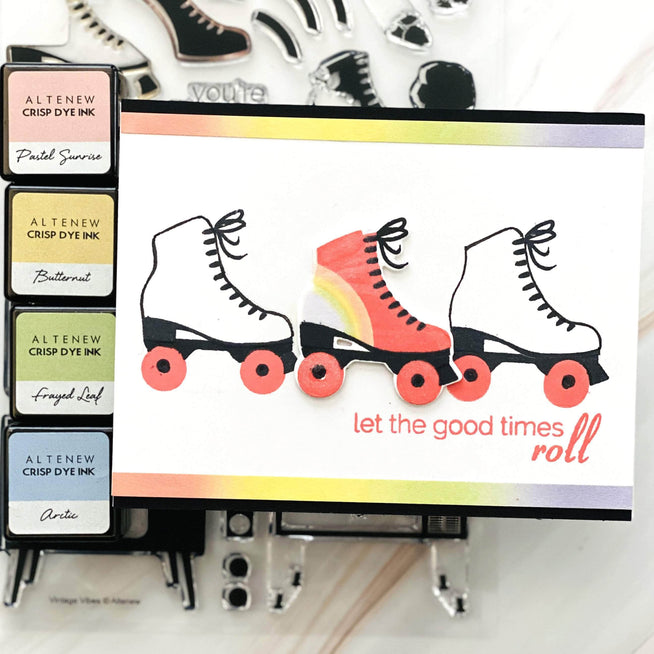 Altenew Vintage Vibes Die Set with intricate cutting dies for paper crafting and card making projects.