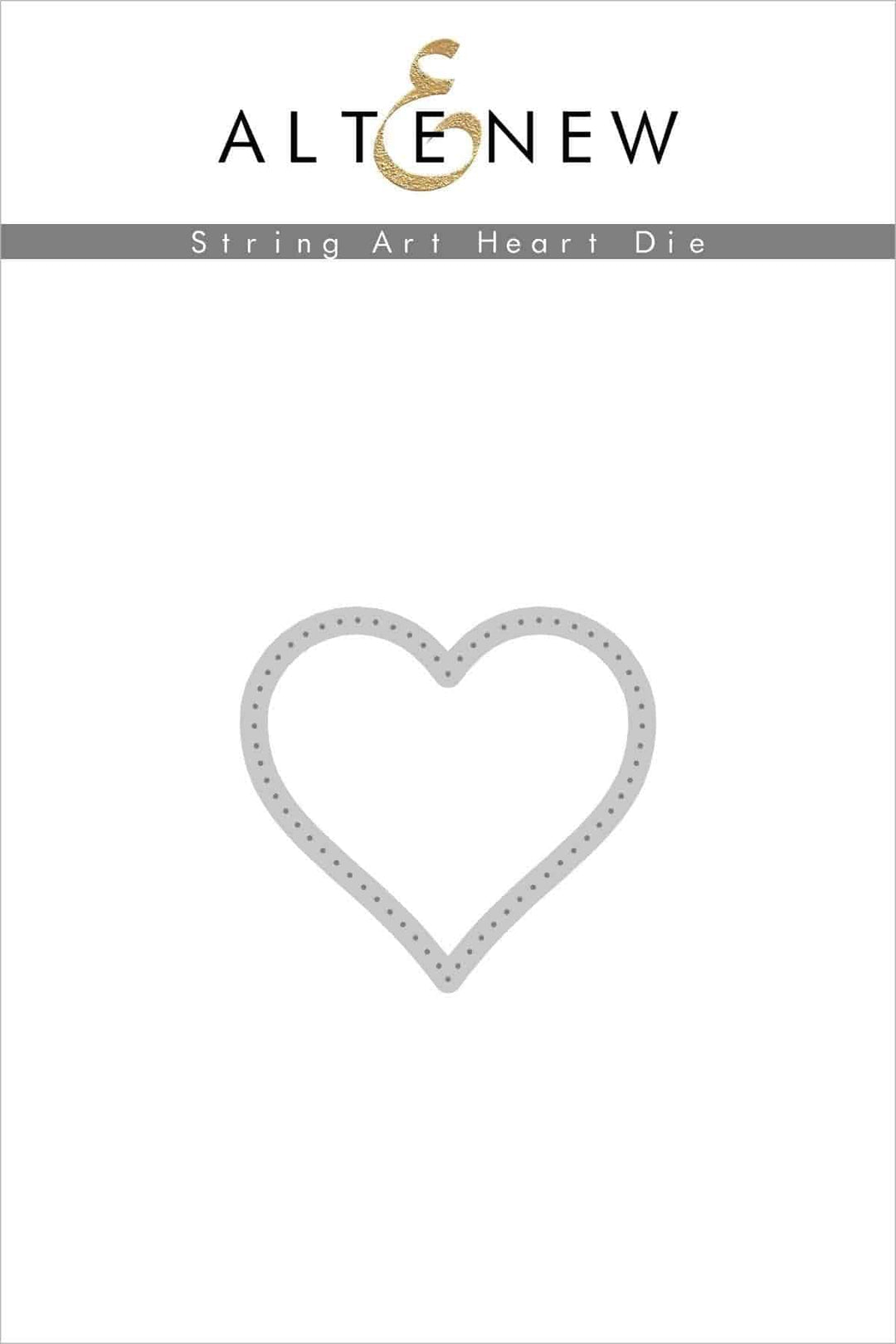Altenew String Art Heart Die for die-cutting, featuring intricate heart-shaped design for card-making and craft projects.