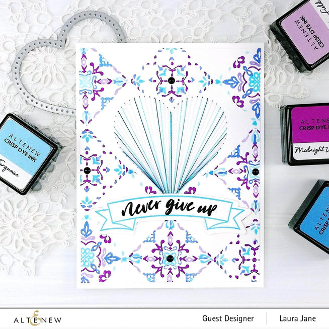 Altenew String Art Heart Die, metal craft die for paper crafting, featuring a decorative heart design with string art details.