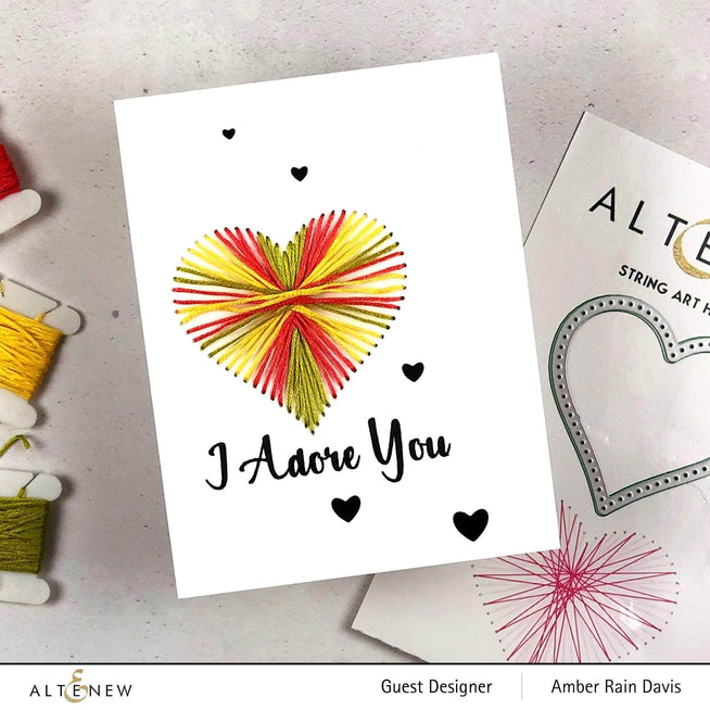 Altenew String Art Heart Die for crafting, featuring a detailed heart-shaped die for paper projects and card making.