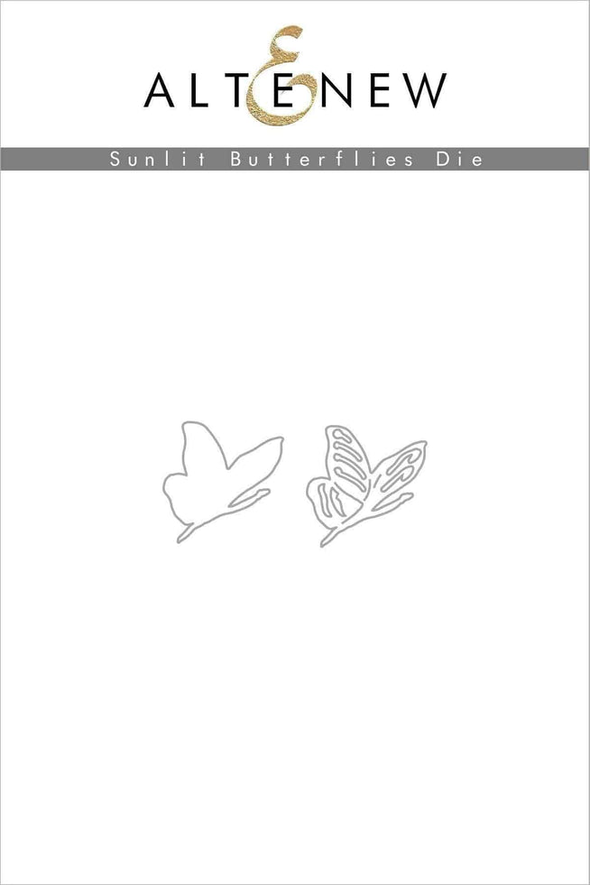 Altenew Sunlit Butterflies Die Set featuring intricate butterfly-shaped metal dies for paper crafting and card making.