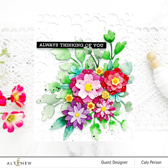 Altenew Zero-Waste 3D Floral Cover Die for crafting, featuring intricate floral patterns for detailed paper projects.