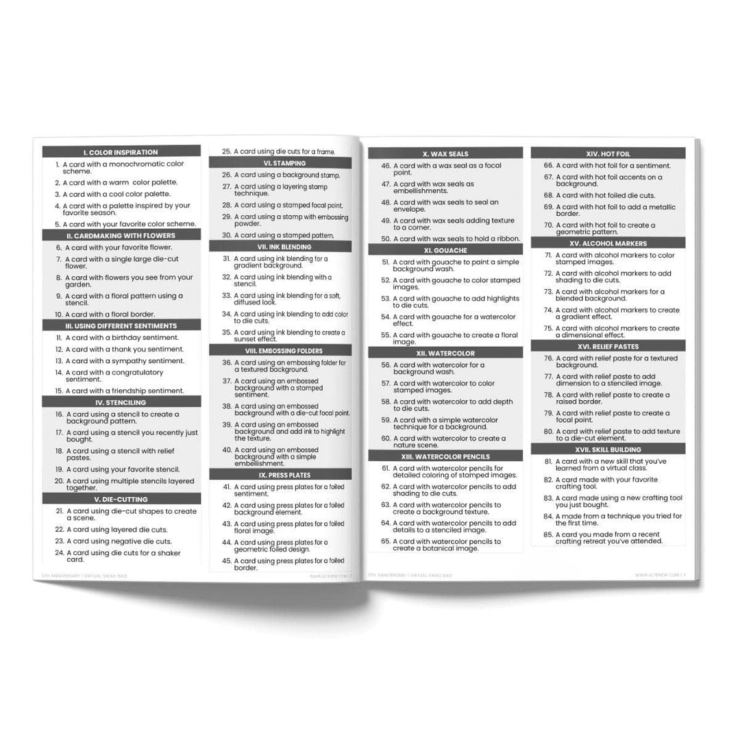 100 Creative Prompts for Cardmaking (Free Printable Sheets)