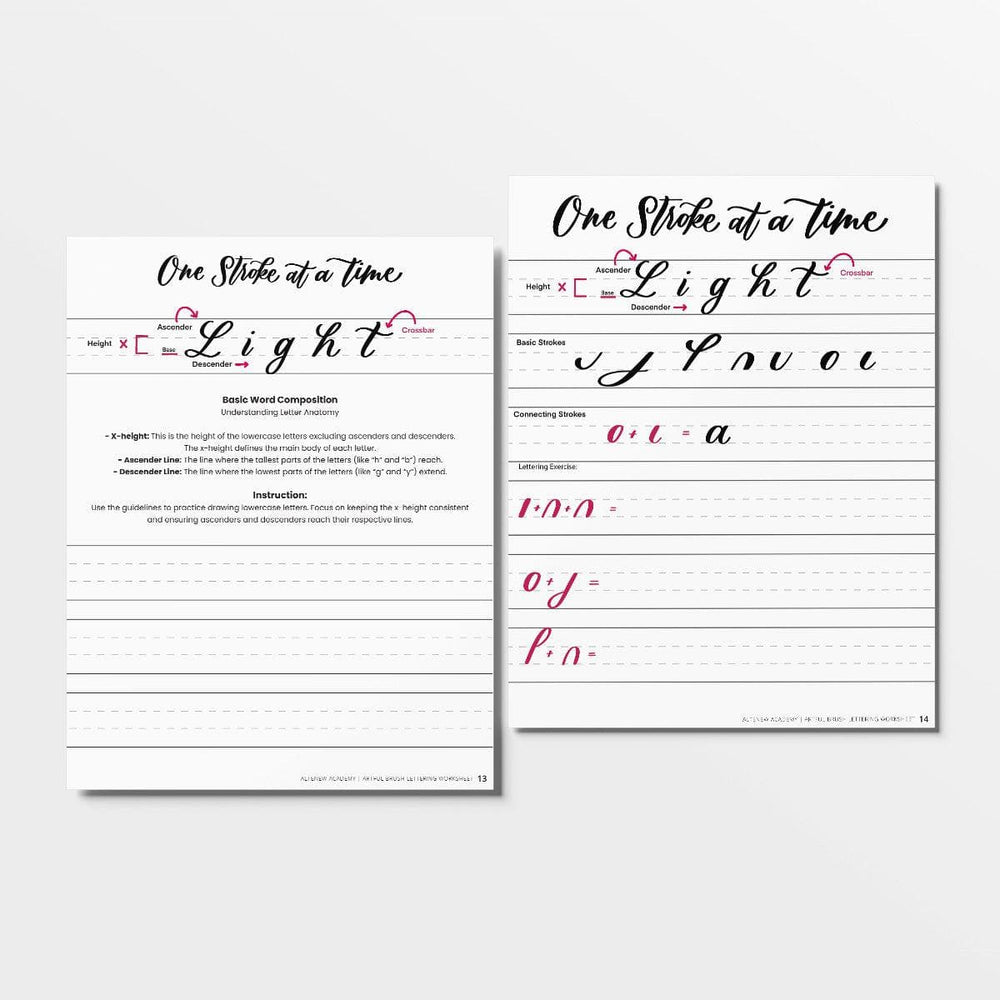 Artful Brush Lettering Worksheet