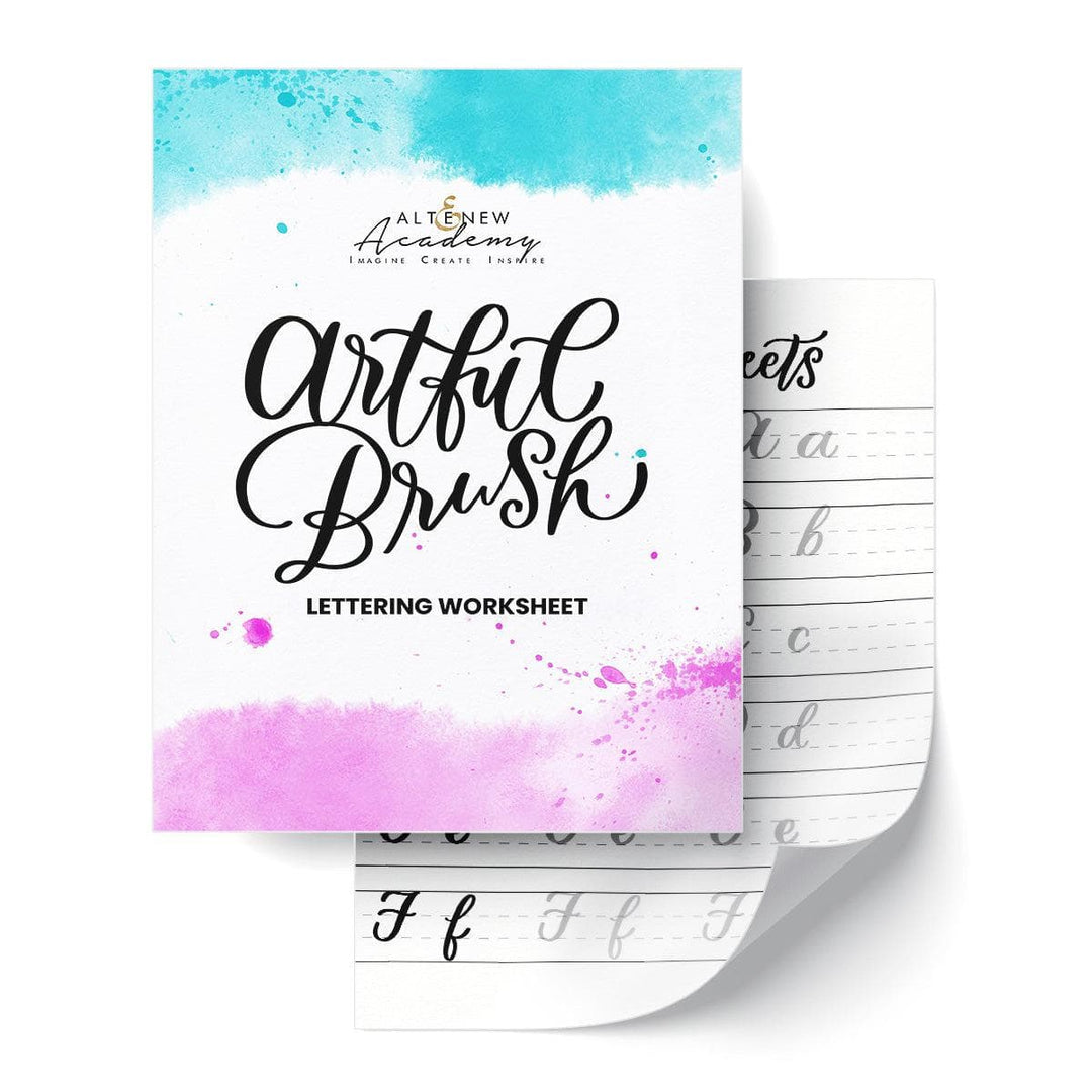 Brush Lettering Worksheets.pdf Artful Brush Lettering Worksheet – Curated Practice Sheets for ...