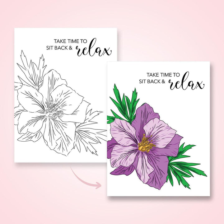 55Printing.com Digital Downloads Color Some Blooms (FREE Coloring Pages)