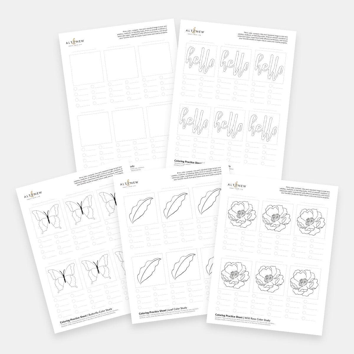 Free Coloring Practice Sheets Vol. 1 (Printable)