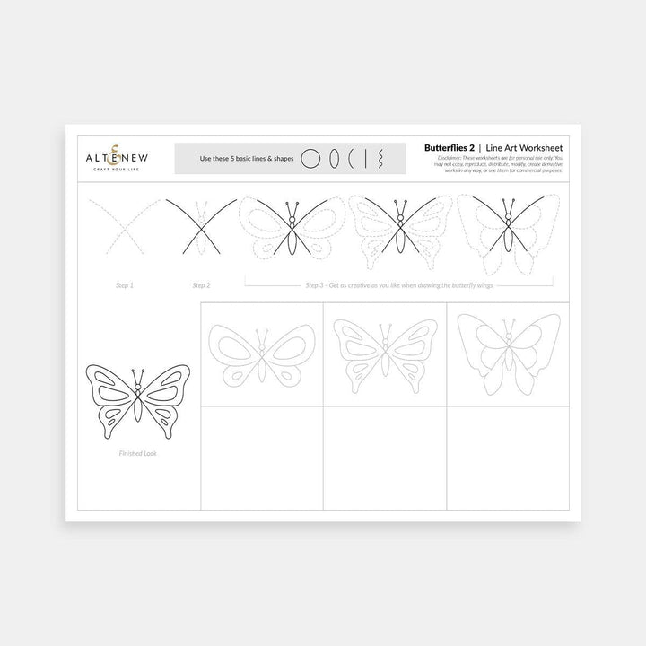 Free Line Art Worksheets for Drawing Leaves, Florals & Butterflies