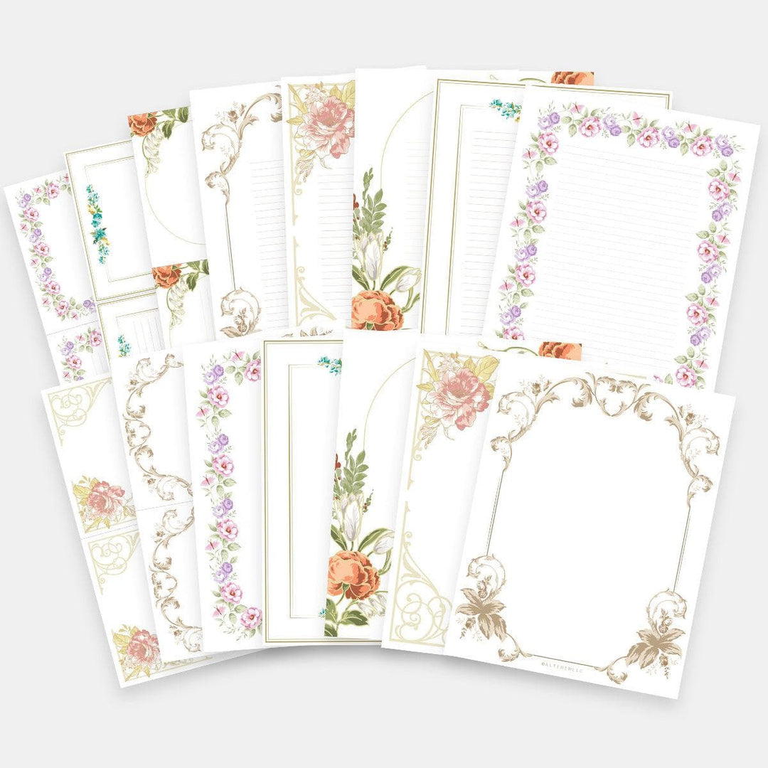 Bordered Label Paper Printable Bordered Stationery | Download Vintage & Modern Designs