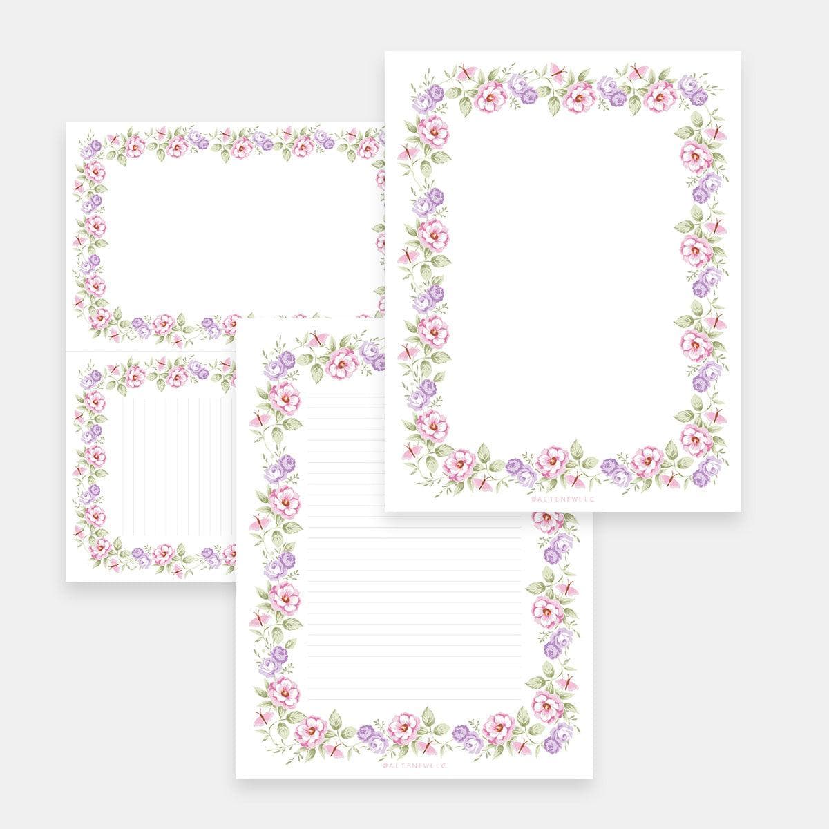 Bordered Printable Post Card Printable Bordered Stationery | Download Vintage & Modern Designs