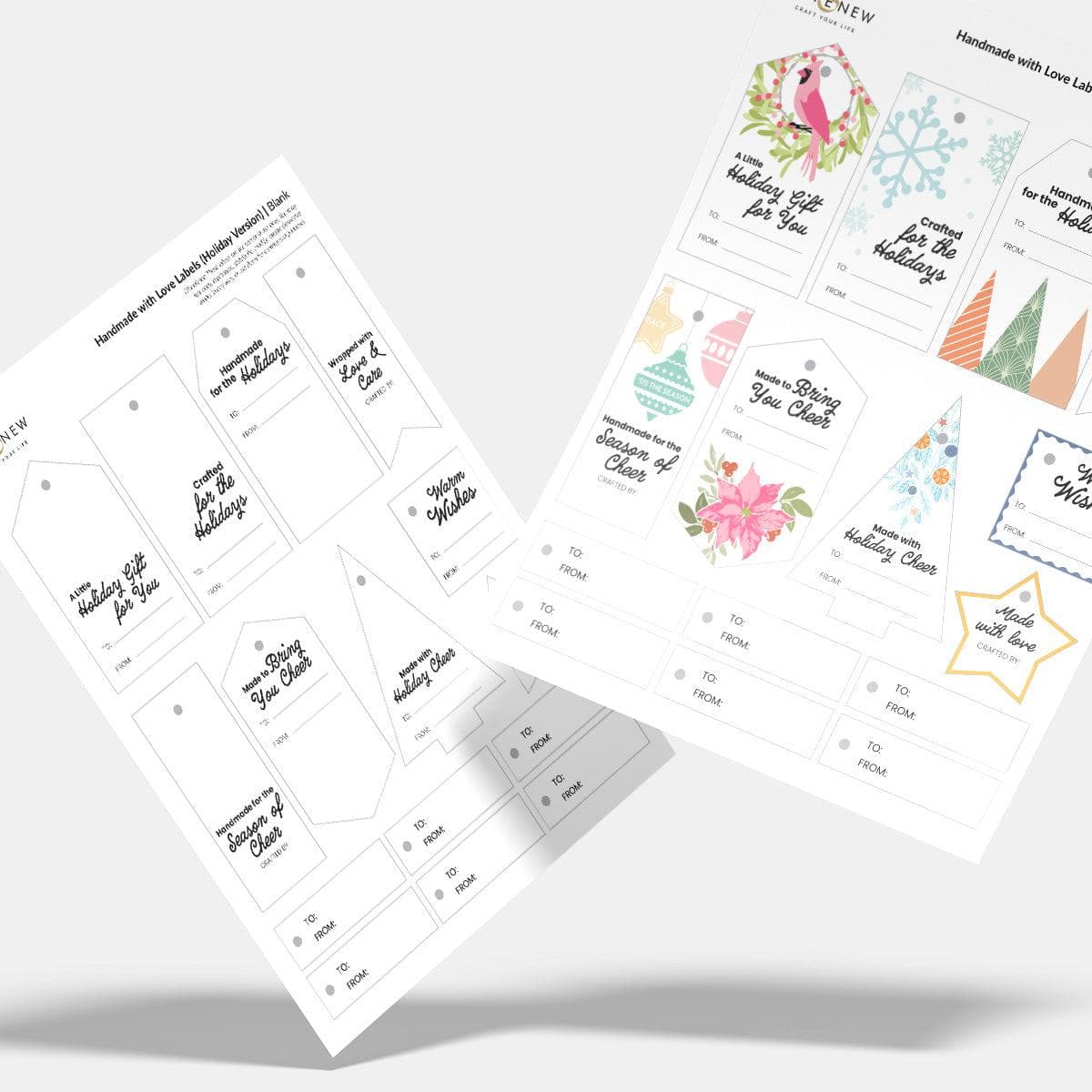 FREE Printable Handmade with Love Labels – Holiday Edition