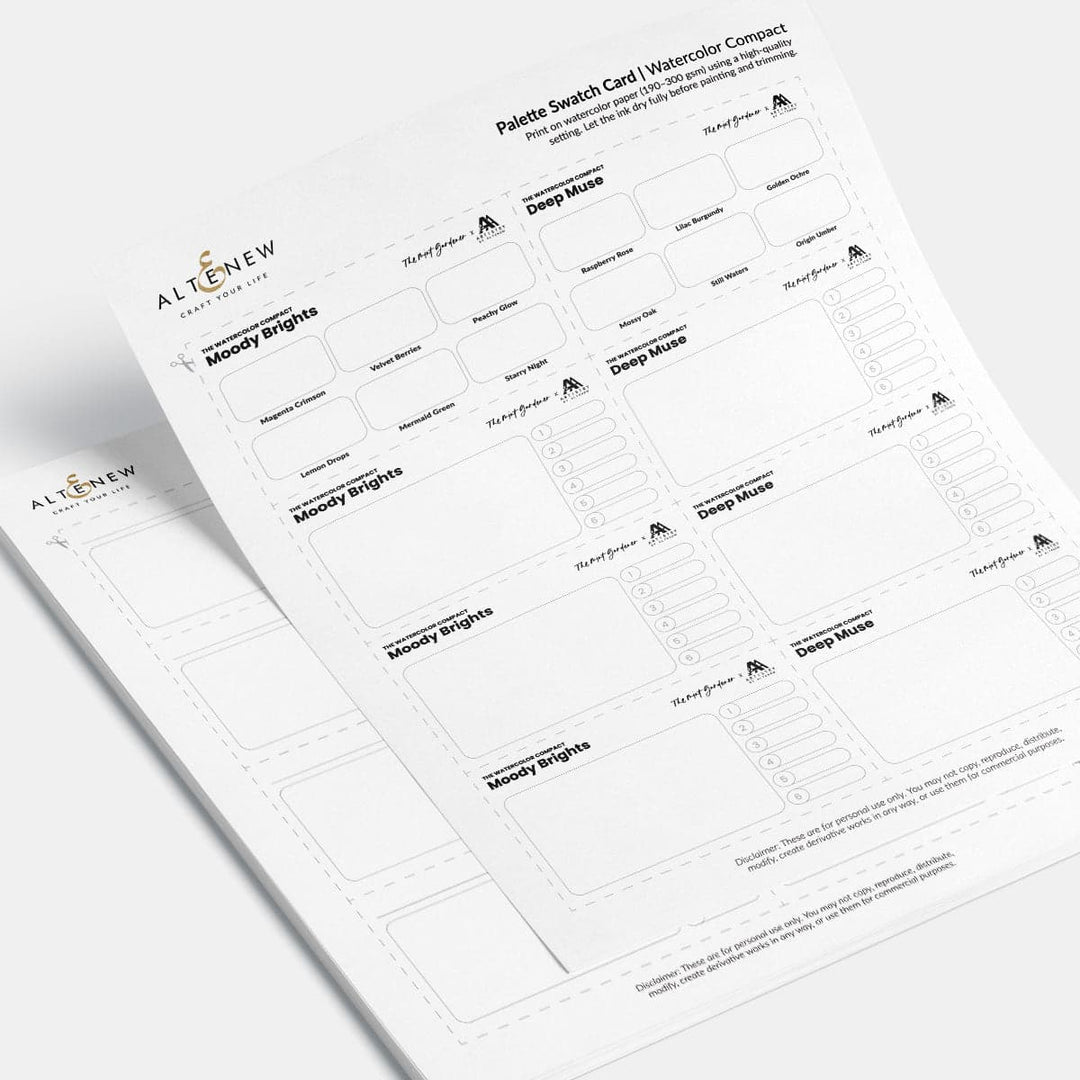 Free Printable Watercolor Swatch Cards for Artists & Crafters