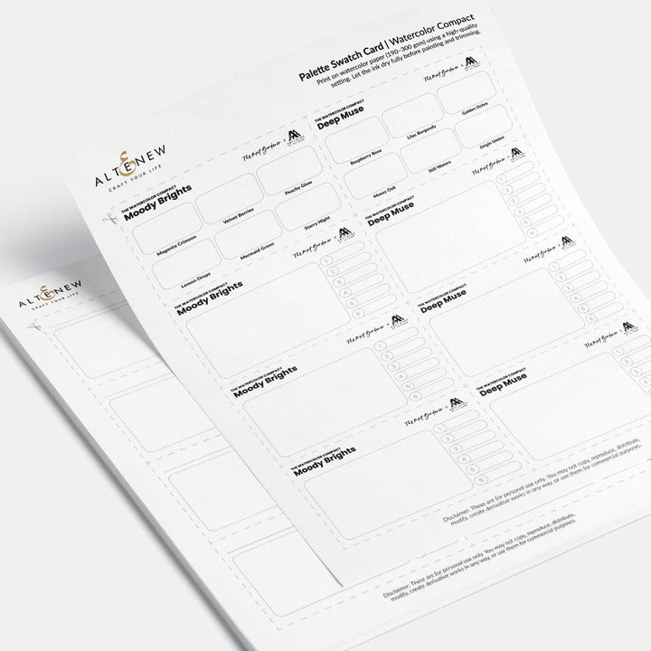 Free Printable Watercolor Swatch Cards for Artists & Crafters