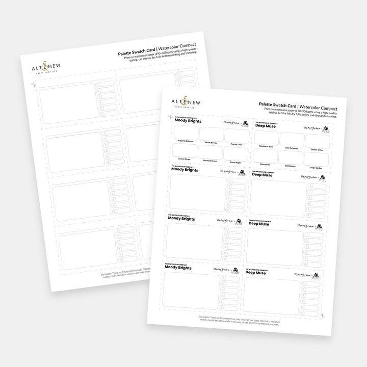 Free Printable Watercolor Swatch Cards for Artists & Crafters