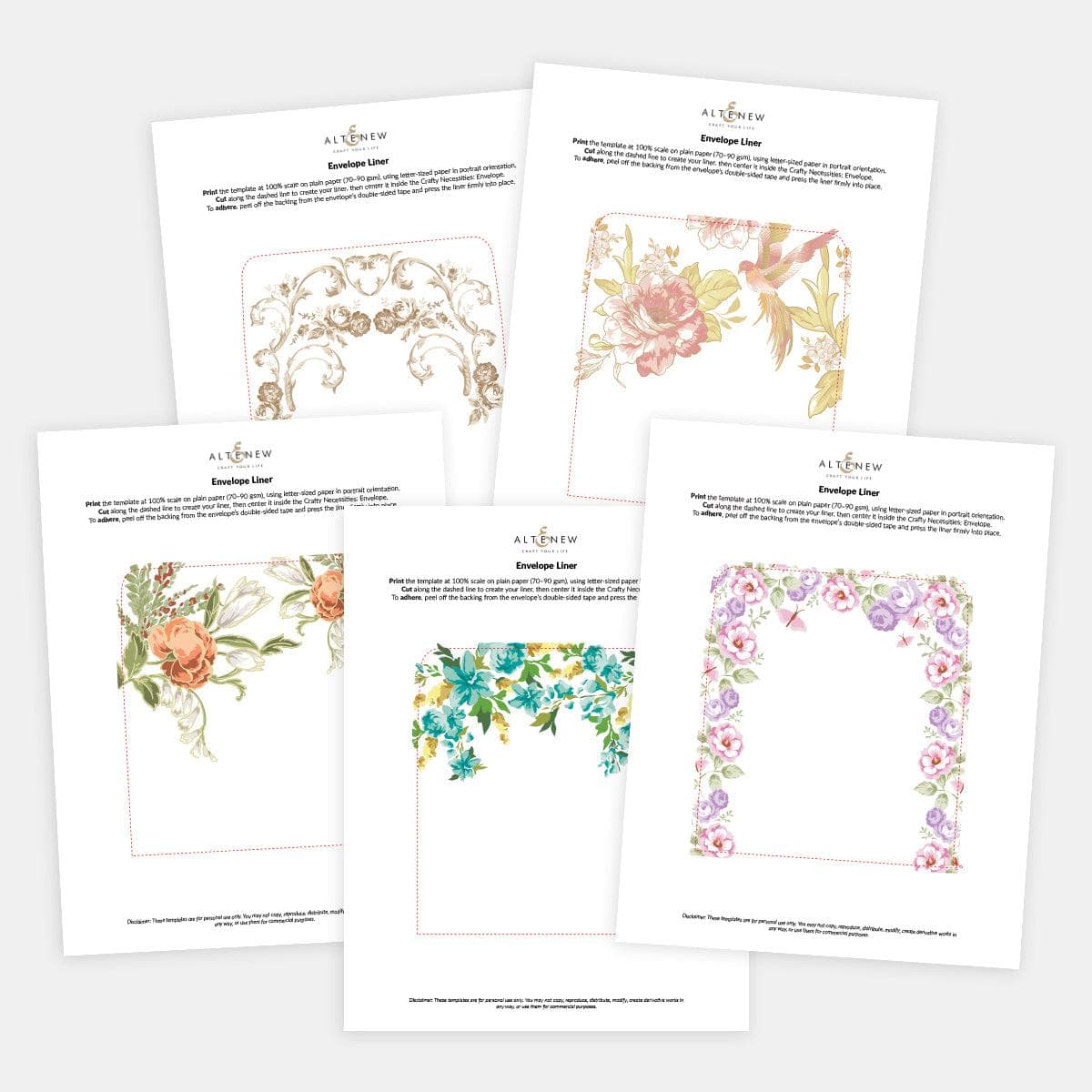 Printable Envelope Liner Template