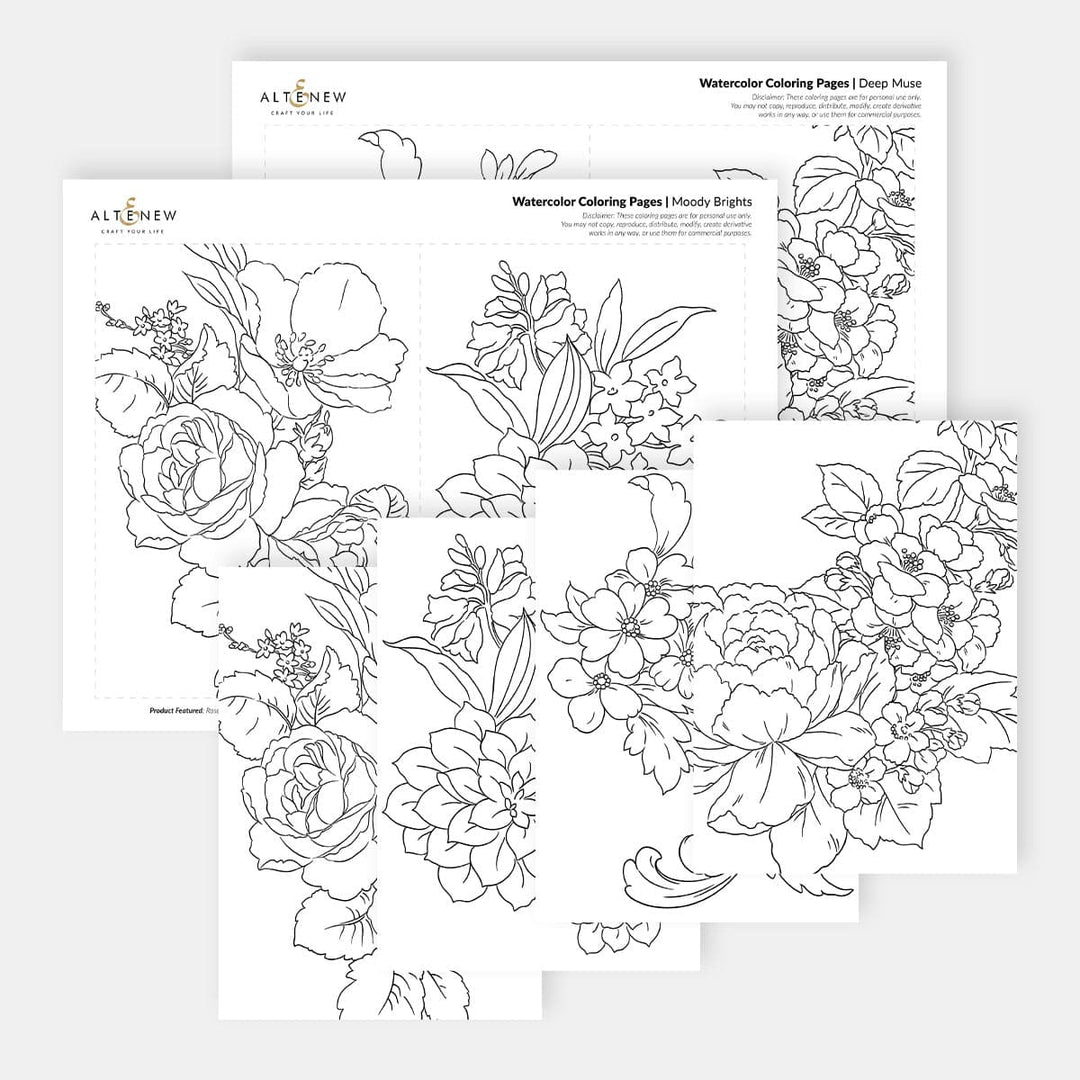 Printable Watercolor Coloring Pages for Artists & Crafters