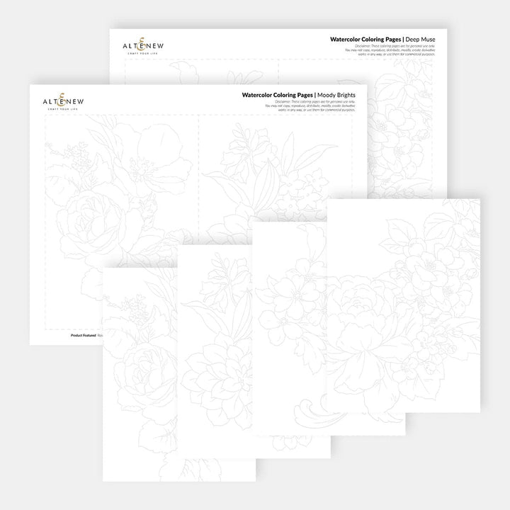 Printable Watercolor Coloring Pages for Artists & Crafters