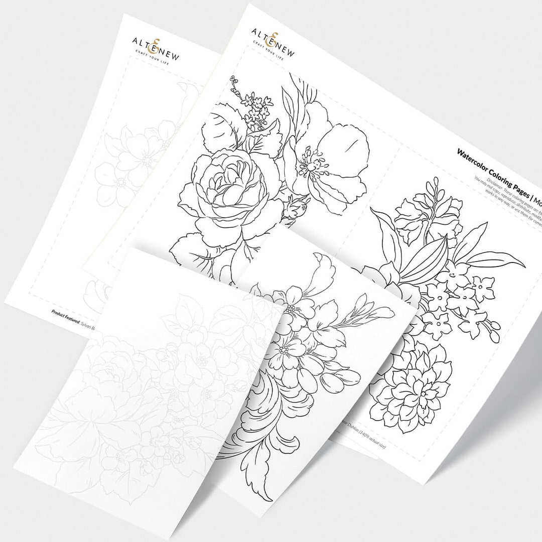 Printable Watercolor Coloring Pages for Artists & Crafters