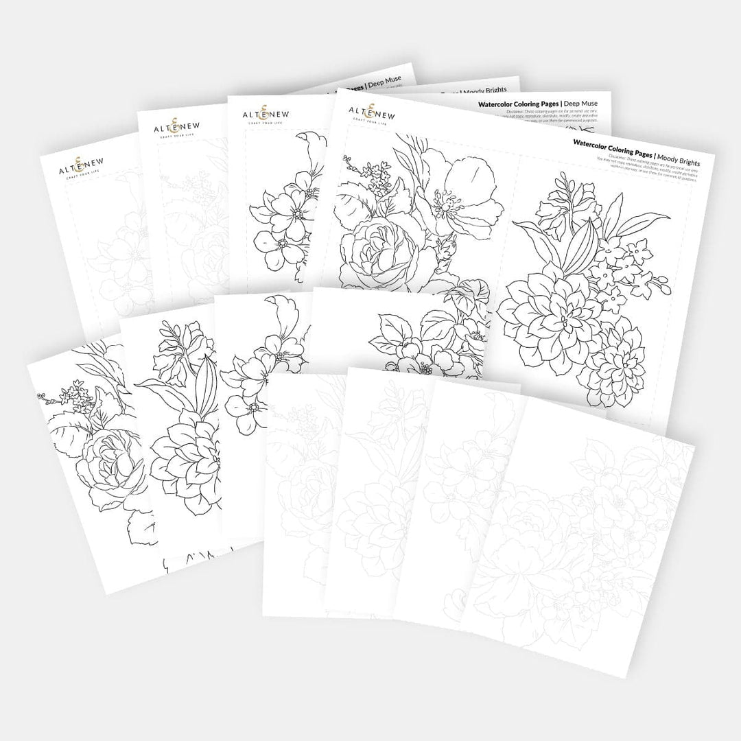 Printable Watercolor Coloring Pages for Artists & Crafters