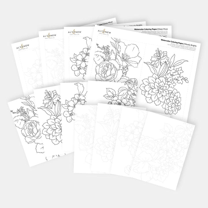 Printable Watercolor Coloring Pages for Artists & Crafters