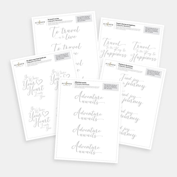 Travel-Inspired Printable Calligraphy Worksheets – Brush Lettering for Beginners!