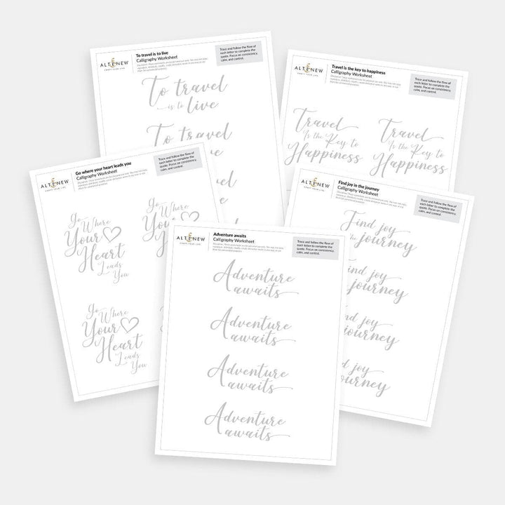 Travel-Inspired Printable Calligraphy Worksheets – Brush Lettering for Beginners!
