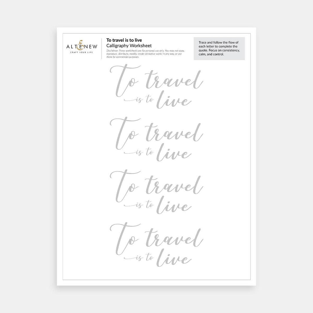 Travel-Inspired Printable Calligraphy Worksheets – Brush Lettering for Beginners!