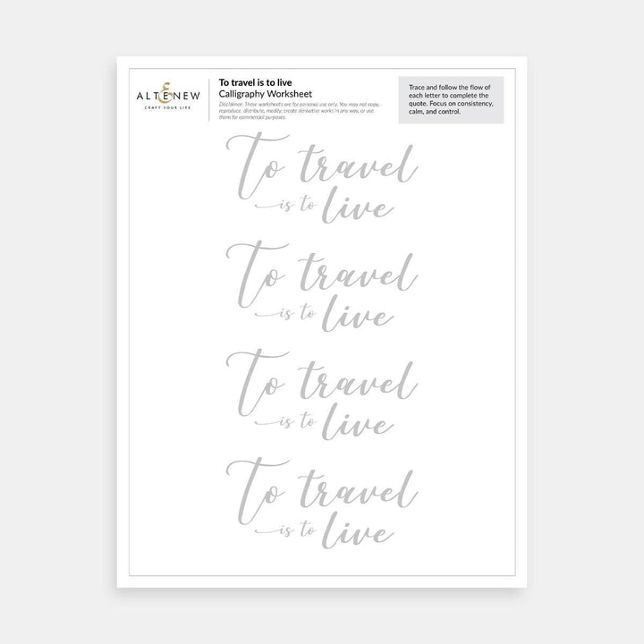 Travel-Inspired Printable Calligraphy Worksheets – Brush Lettering for Beginners!