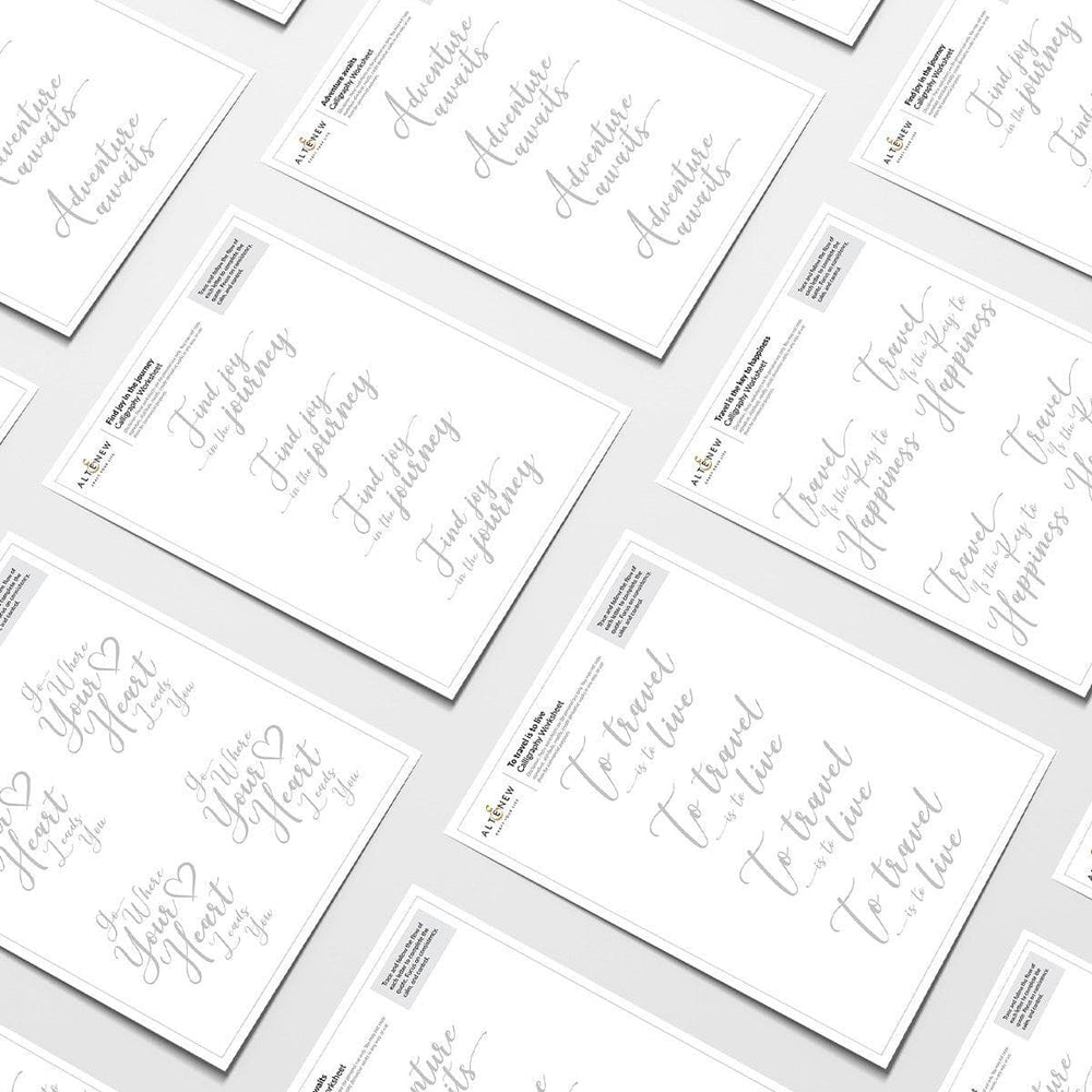 Travel-Inspired Printable Calligraphy Worksheets – Brush Lettering for Beginners!