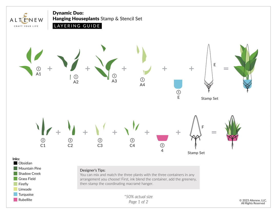 Altenew Spark Joy Dynamic Duo: Hanging Houseplants