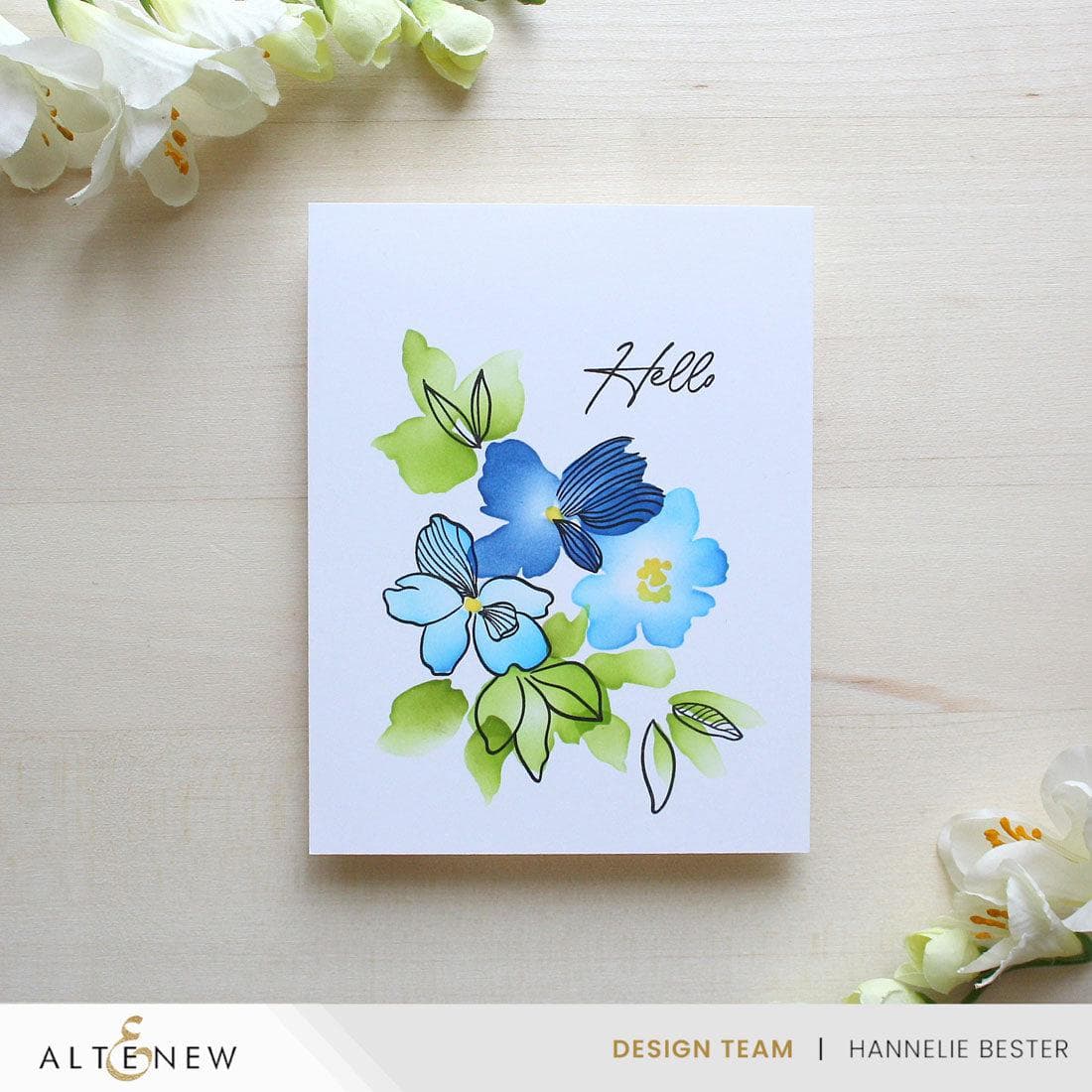 Dynamic Duo: Playful Watercolor Flowers