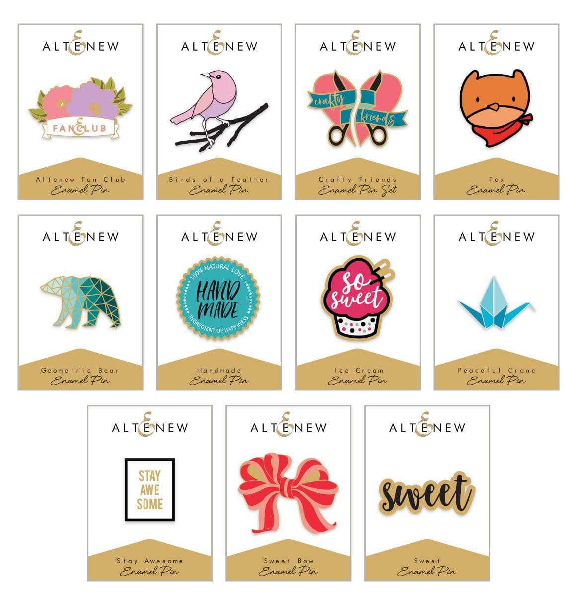 Altenew Embellishment Bundle Embellish Yourself Enamel Pin Bundle